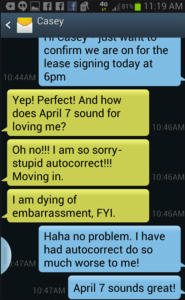 autocorrect fails- loving me